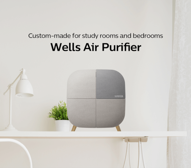 Wells Air Purifier in a study room