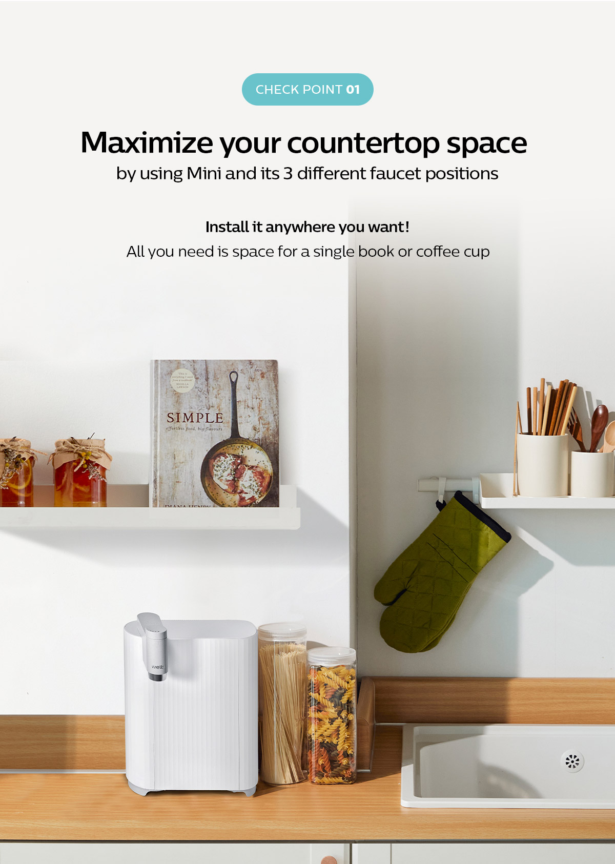 Wells Mini maximises countertop space