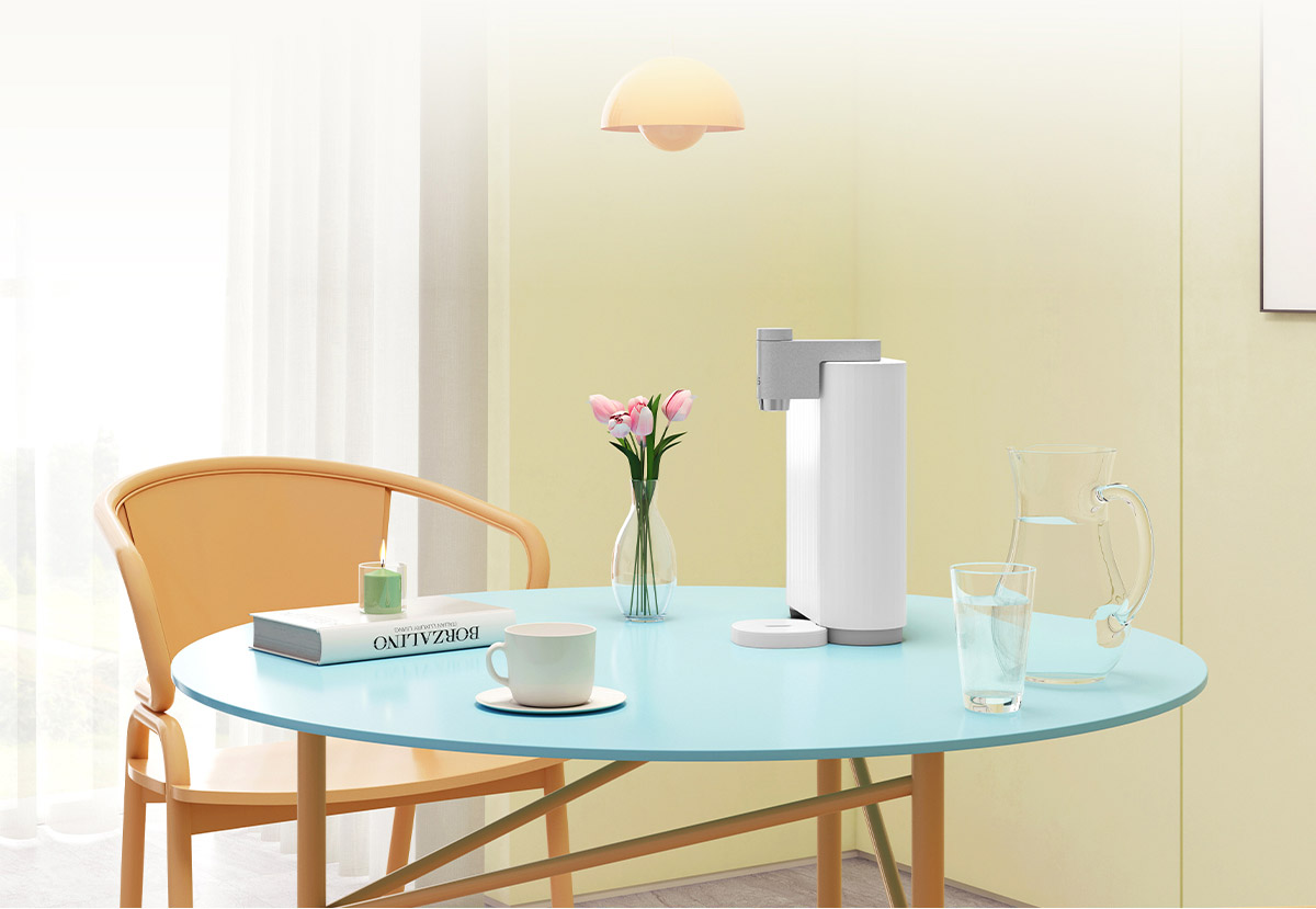 Wells Mini Water Purifier in a tidy kitchen