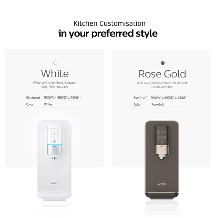 White and Rose Gold Wells tt UV+ colour options